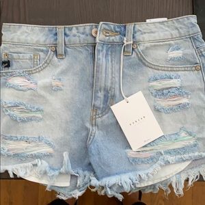 Taffy high rise distressed denim shorts